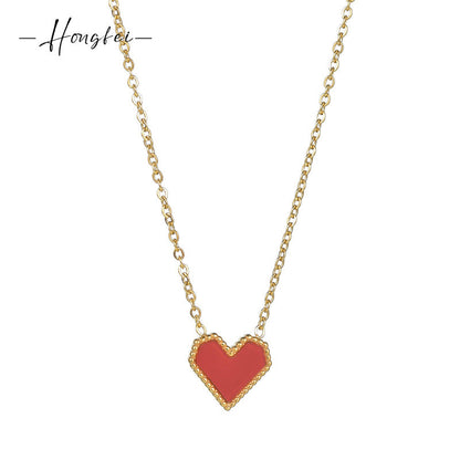 Stainless Steel Heart-shaped Accessories Female Style Necklaces