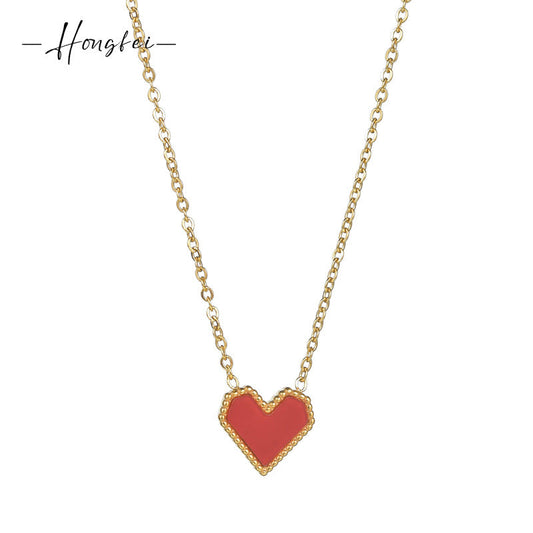 Stainless Steel Heart-shaped Accessories Female Style Necklaces