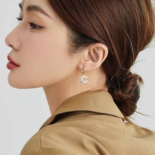 Women's Alphabet Letter High-grade Light Luxury Double Earrings