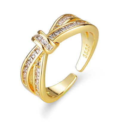 Light Luxury Niche Design Diamond Open Rings