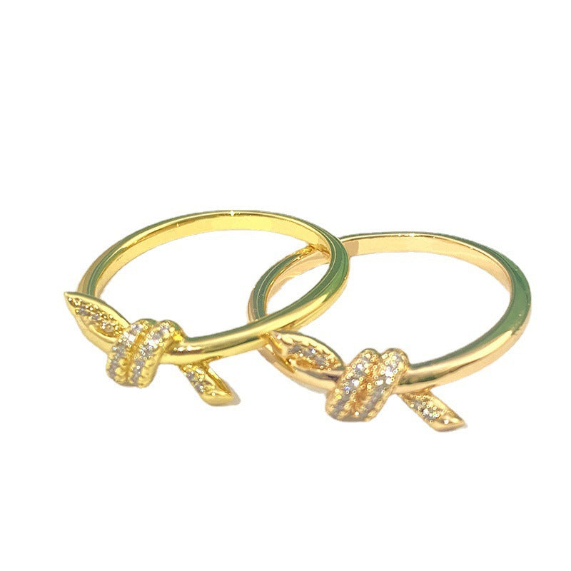 Gold Plated Twisted String Ailing High-grade Rings