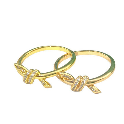 Gold Plated Twisted String Ailing High-grade Rings