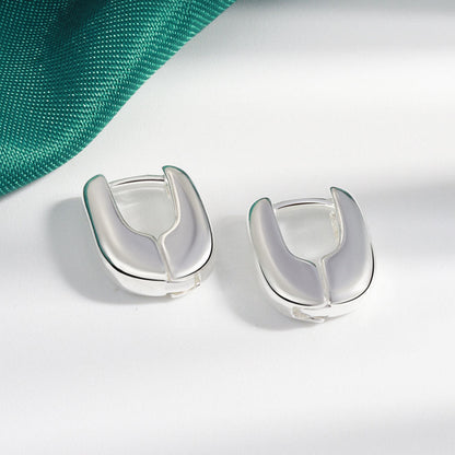 Cool Style Retro Geometric Ellipse Circle Ear Clip Earrings