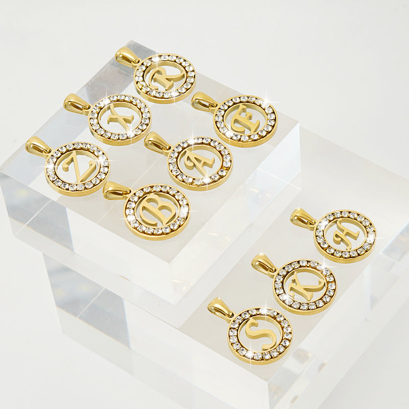 Stainless Steel Diamond Letter Female Titanium Necklaces