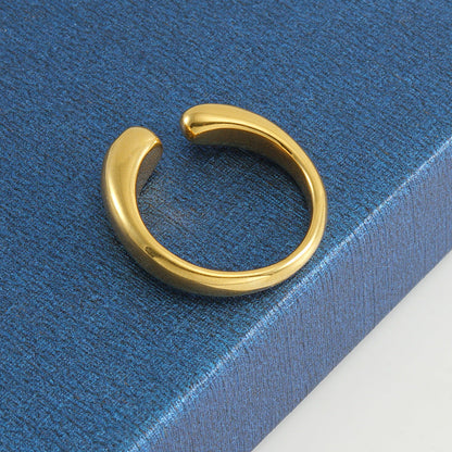 Women's Steel Fashion Open-end Personality Titanium Gold Rings