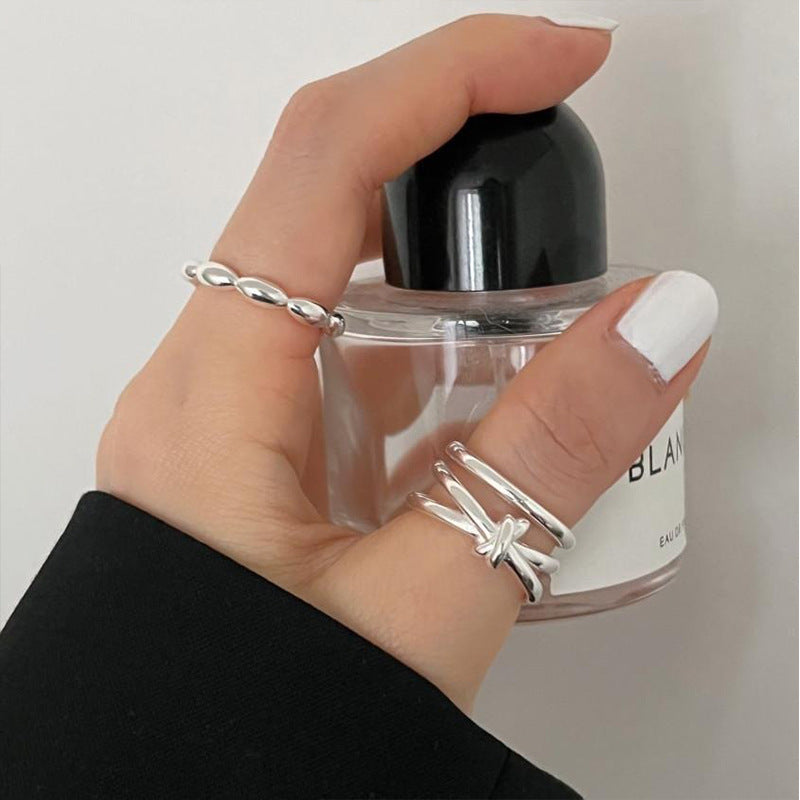 Sier Female Design Light Luxury Index Rings