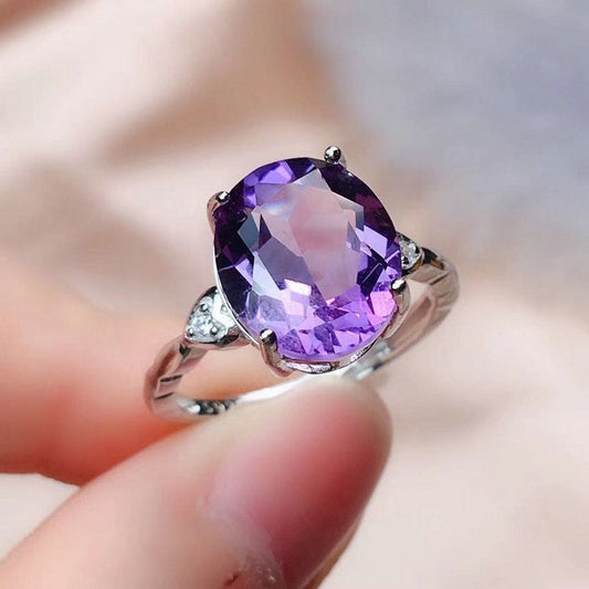 And Fashionable Simulation Amethyst Tourmaline Open Female Live Rings