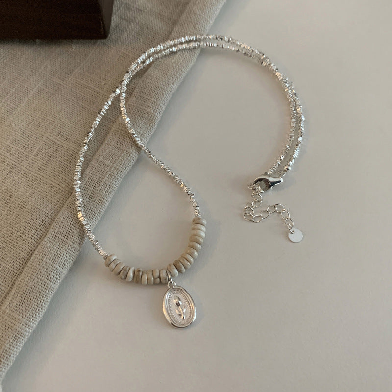 Women's Tulip Turquoise Sier Fashionable Exquisite Light Luxury High-grade Necklaces