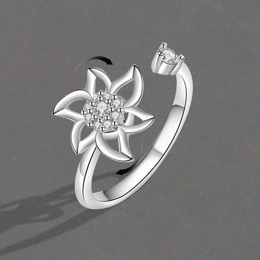 Little Windmill Decompression Style Design Niche Index Finger Rings