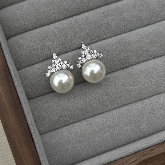 Women's Ice Queen Sier Pearl Design Clavicle Chain High Necklaces