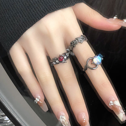 French Style High Sense Retro Twin Female Rings