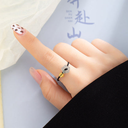 Rich Flower Hand-woven Coin Simple Niche Rings