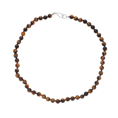 Sier Chinese Retro Ethnic Style Tigereye Necklaces