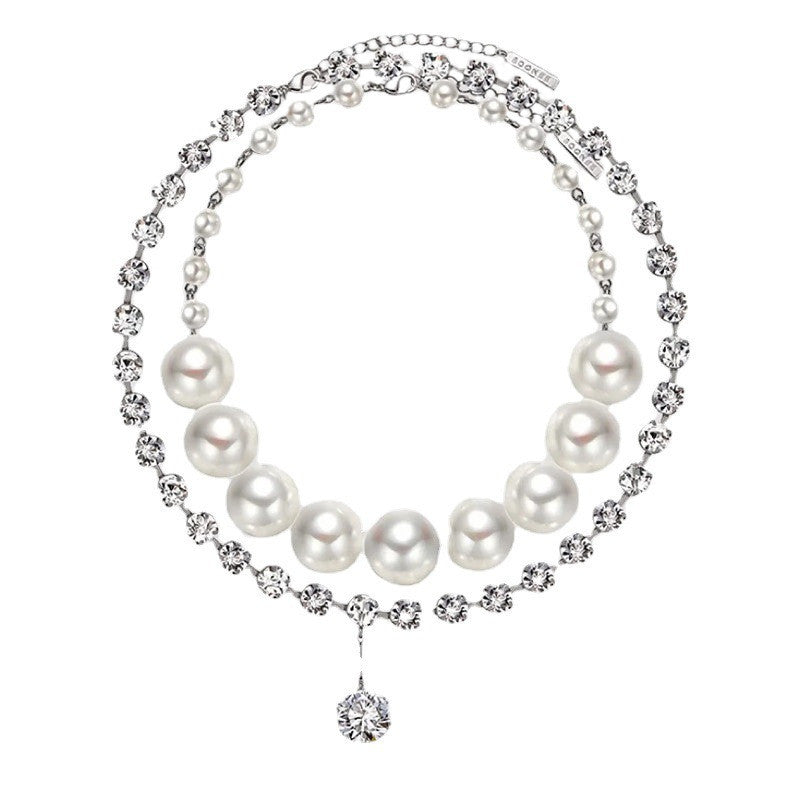 Women's Design High-grade Fashion Pearl Zircon Classic Style Fashionable Necklaces