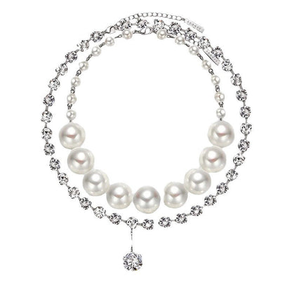 Women's Design High-grade Fashion Pearl Zircon Classic Style Fashionable Necklaces