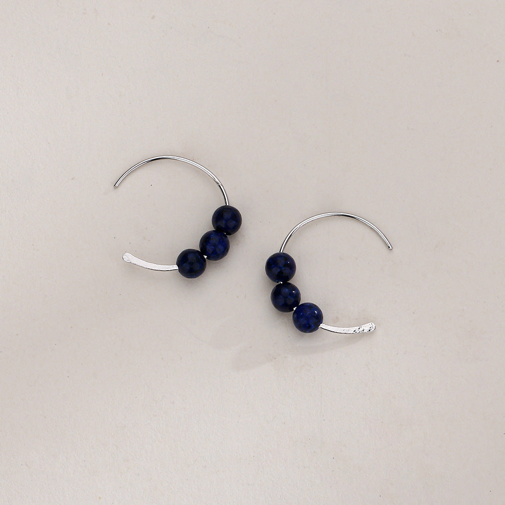 National Style Simple Bean Lucky Beads Ear Small Retro Earrings