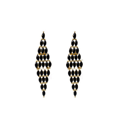 Women's Hollow Geometry Rhombus Light Luxury Long Earrings