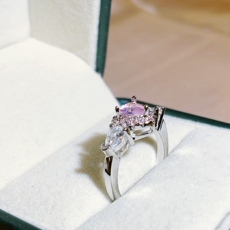 Women's Heart-shaped Love Zircon For Fashion Rings