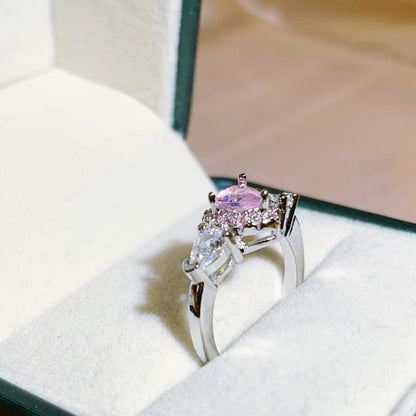 Women's Heart-shaped Love Zircon For Fashion Rings