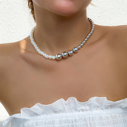 Imitation Pearl Stitching Simple Female Creative And Necklaces