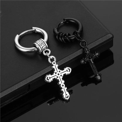 Cross Titanium Steel Korean Style Fashion Earrings