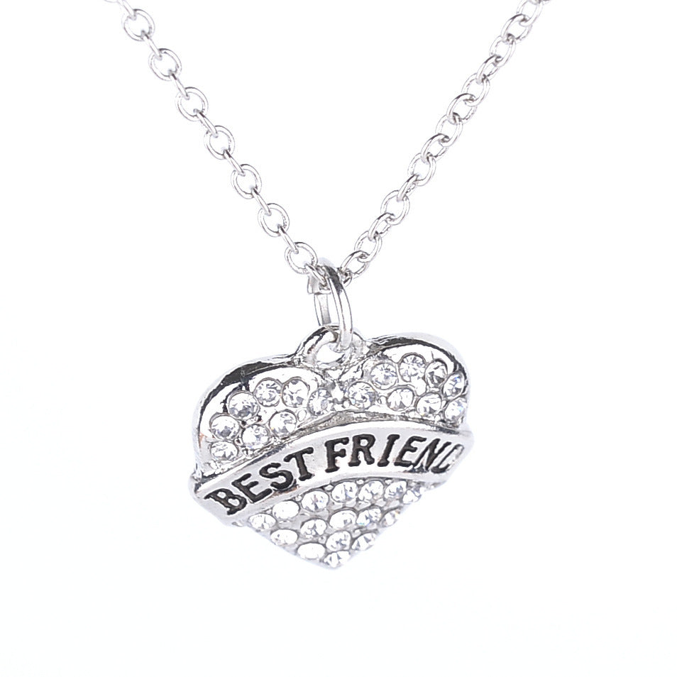 Simple Letter Family Member Full Diamond Necklaces