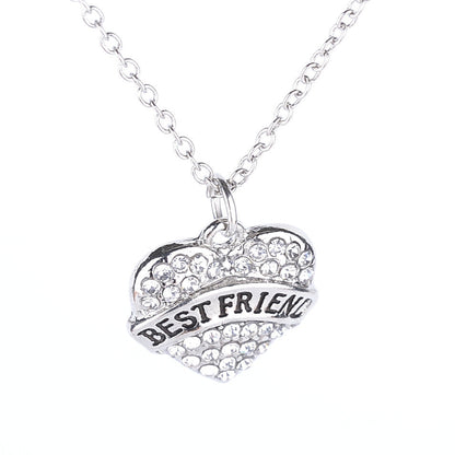 Simple Letter Family Member Full Diamond Necklaces