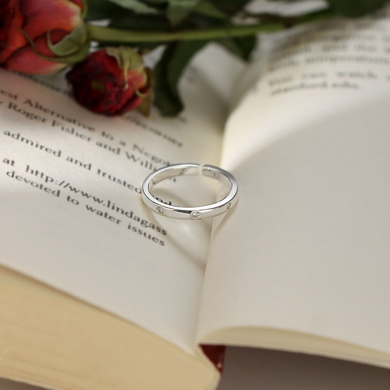 Women's Design Glossy Zircon Opening Index Finger Rings