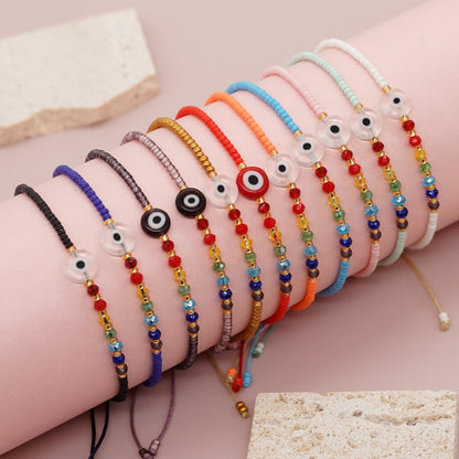 Women's Devil's Eye Friendship Rope Woven Beads Bracelets