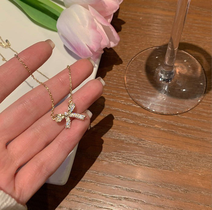 Bow Temperamental Minority Design Clavicle Chain Necklaces