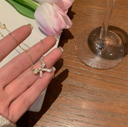 Bow Temperamental Minority Design Clavicle Chain Necklaces