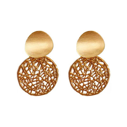 Women's Mesh Metal Circle Hollow High-grade Exquisite Earrings