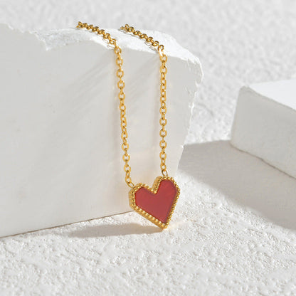 Stainless Steel Heart-shaped Accessories Female Style Necklaces