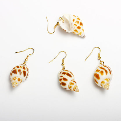 Creative Natural Shell Bohemian Conch Babylonia Earrings