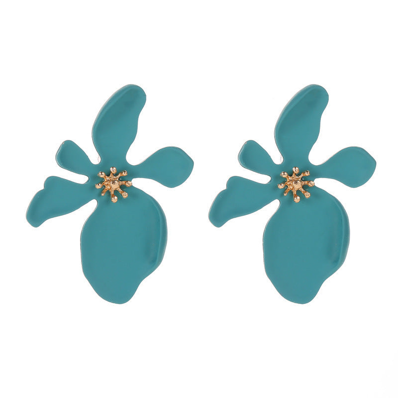 Colored Frosted Flower Mori Sweet Petal Earrings