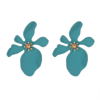 Colored Frosted Flower Mori Sweet Petal Earrings