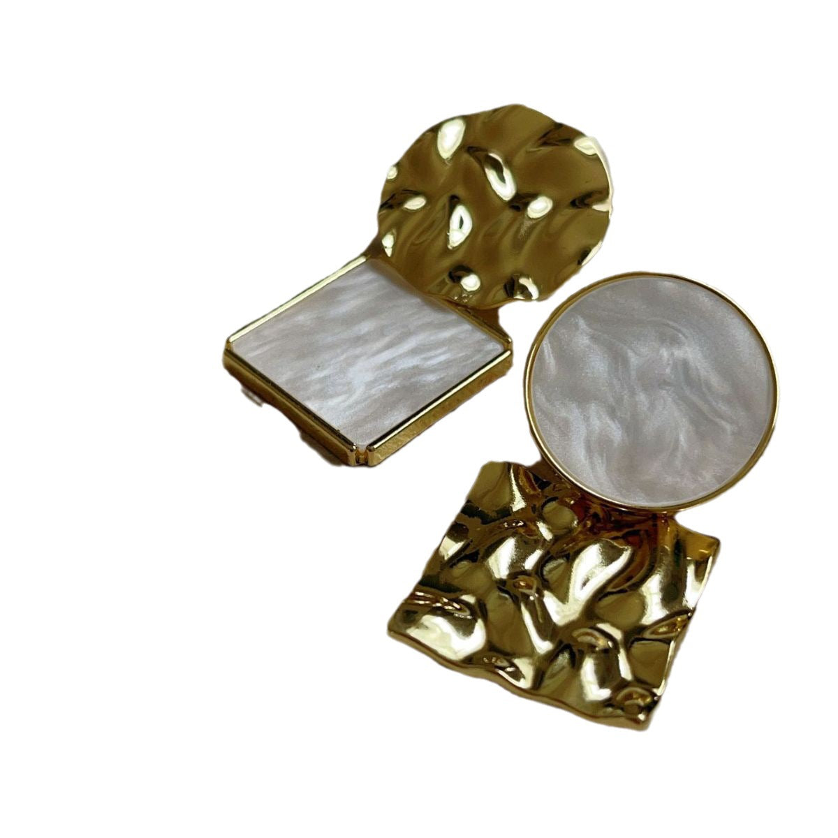 Sier Needle Summer Asymmetric Metal Geometric Earrings