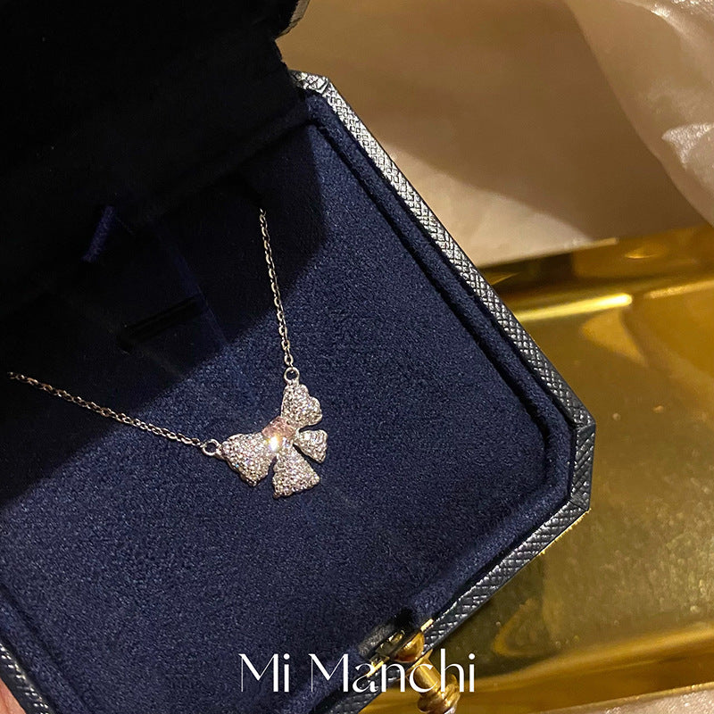 Women's Zircon Bow For Special Interest Light Luxury High-grade Clavicle Necklaces