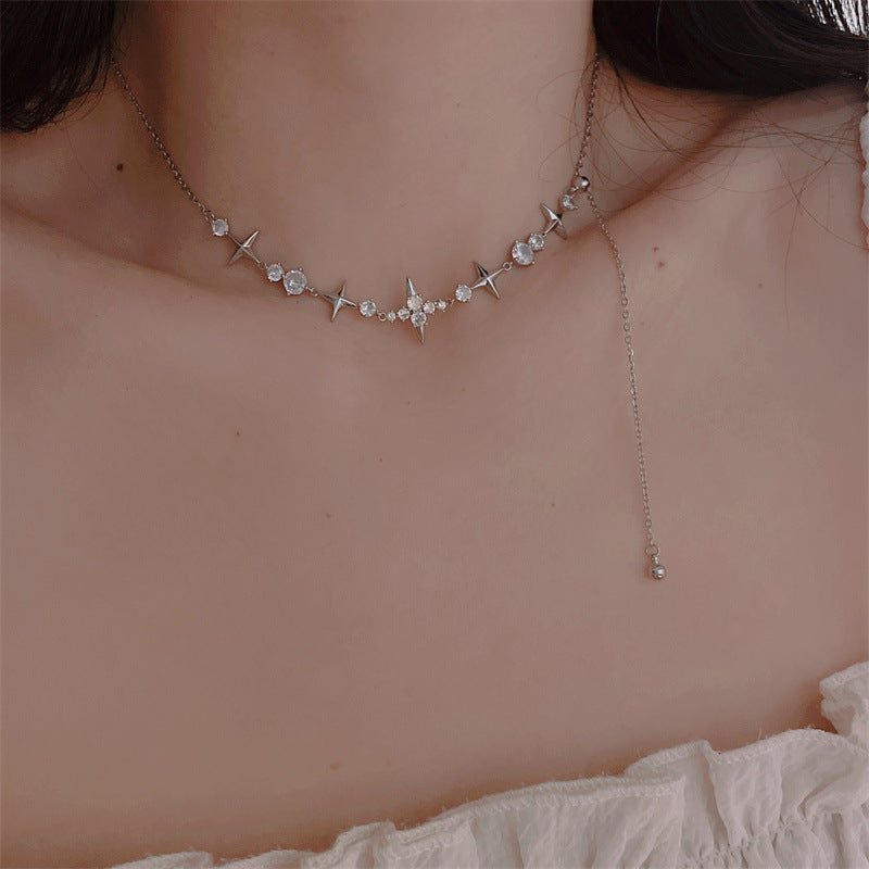 Women's & Men's & Sweet Cool Flower Stars Heart For Niche Design Clavicle Necklaces