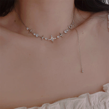 Women's & Men's & Sweet Cool Flower Stars Heart For Niche Design Clavicle Necklaces