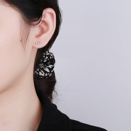 Buckle Screw Pattern Three-piece Gang Drill Earrings