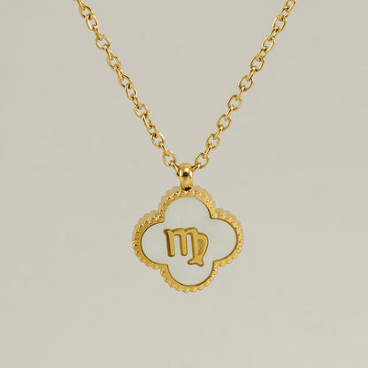 Titanium Steel Clover Shell Constellation Stainless Necklaces