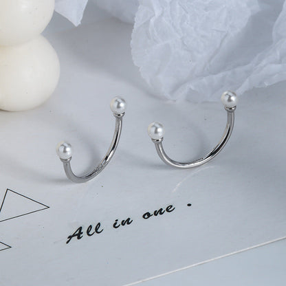 Pearl Adjustable Personality Jack Purcell U-shaped Rings