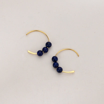 National Style Simple Bean Lucky Beads Ear Small Retro Earrings