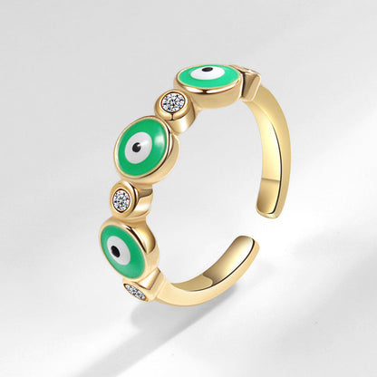 Niche Design Zircon Ornament Dripping Oil Rings