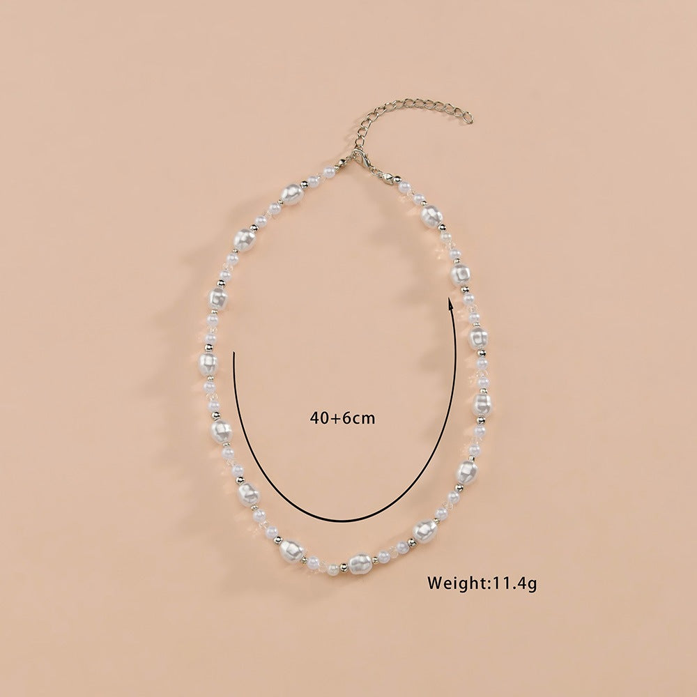 Imitation Pearl Simple Elegant Transparent Crystal Necklaces