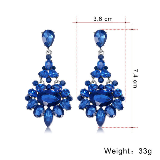 Atmospheric Fashion Popular Alloy Diamond Crystal Earrings