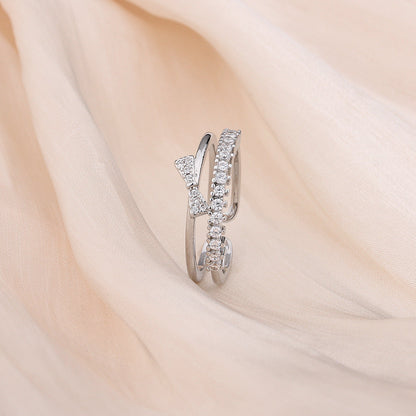 Live Broadcast Fashion Exquisite Double Layer Gang Rings