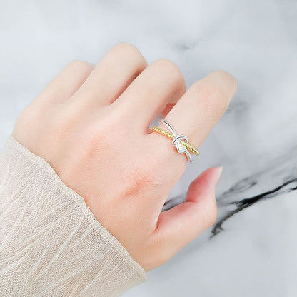 Fashion Simple Opening Knotted Female Cold Style Rings