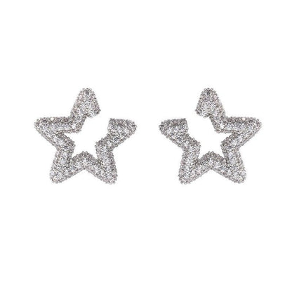 Rhinestone Star Ear Female Sense Light Earrings